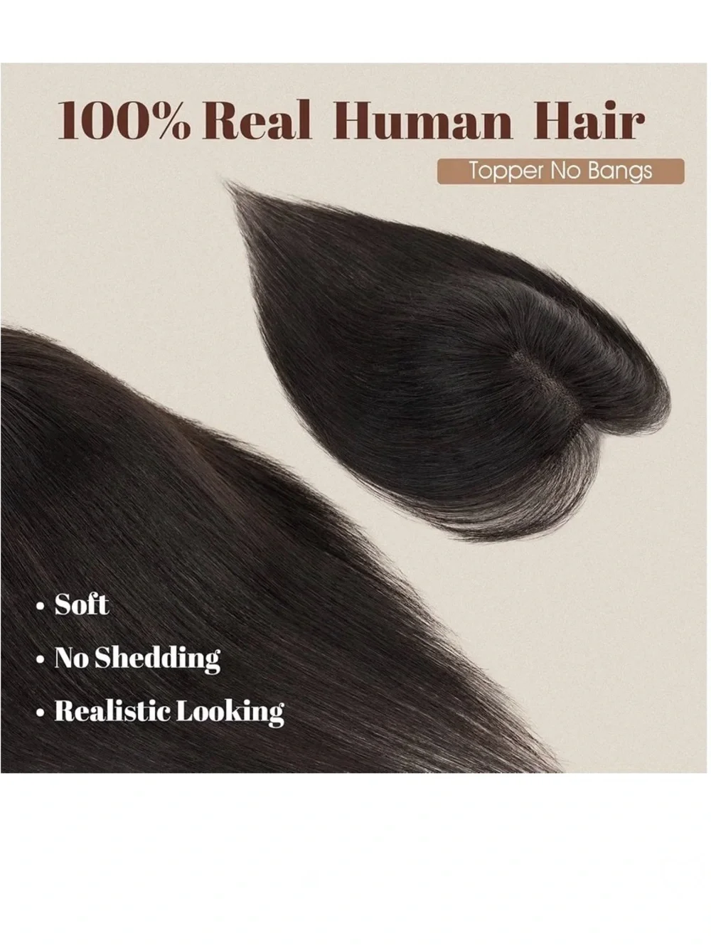100% Human👩🏻Remy Toppers With Side Bang Hair Toppers 10 Inch #1B Natural Black